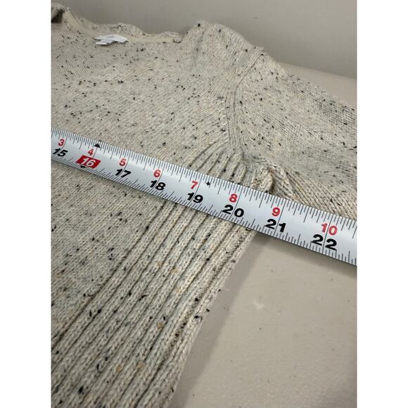 J.Jill V Neck Tunic Cream Speckled Sweater Size M - Picture 6 of 9